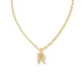 Collier pendentif lettre R doré chaîne trombone délicate bijoux initiaux pour cadeau femme - Lettre R / Or