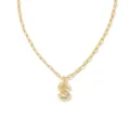 Collier pendentif lettre S en or, bijou chaîne trombone mode minimaliste pour femme cadeau. - S / Or