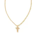 Collier chaîne trombone en or avec pendentif lettre diamant bijoux minimalistes élégants - Lettre T / Or