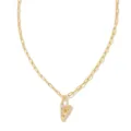 Collier chaîne trombone en or avec pendentif lettre V étincelant pour bijoux de mode femme. - Lettre V / Or