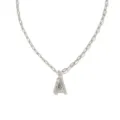 Collier pendentif lettre A en argent avec des pierres scintillantes et un beau design. - Lettre A / Acier