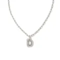 Collier avec pendentif lettre D argenté et chaîne à maillons moderne pour femme élégante - Lettre D / Acier