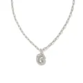 Collier pendentif lettre G en argent avec chaîne paperclip et strass brillants pour femmes cadeau. - Lettre G / Acier