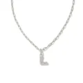 Collier pendentif lettre L en argent avec strass scintillants pour bijoux de mode femme. - L / Acier