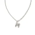Collier pendentif lettre M initiale en argent avec cristaux scintillants, bijou élégant. - M / Acier