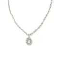 Collier pendentif lettre O en argent avec chaîne paperclip et cristaux pour femme mode. - Lettre O / Acier