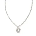Collier pendentif lettre U en argent avec chaîne délicate, bijou de mode minimaliste femme. - Lettre U / Acier