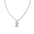 Collier pendentif lettre Z en argent avec pierres, élégants bijoux de mode minimalistes. - Lettre Z / Acier