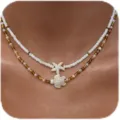 Collana Di Perle Doppia Strato Con Ciondolo Stella Marina E Tartaruga Stile Boho Da Spiaggia - Stile 1