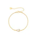 Elegante vergulde kettingarmband met een chique parel en sprankelende zirkonia voor vrouwen. - Stijl 6 / Goud