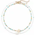 Collana di perle multistrato con pendente tartaruga stella marina gioiello spiaggia - Stile 8