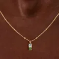 Elegante collana girocollo in oro minimalista da donna con pendenti di pietre natali. - Collana con Strass Bianco e Verde Scuro (Stile 4)