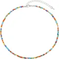 Collana girocollo con perline di vetro colorate da donna, gioiello corto arcobaleno boho. - Stile 12