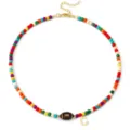 Collana di perline colorate con ciondolo da football e lettera C stile sportivo alla moda. - Lettera A / Colorato