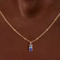 Elegant gold satellite chain necklace with dual round birthstone pendant for women chic jewelry. - Light Blue And Dark Blue Rhinestone Necklace (款式33)