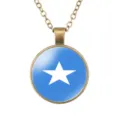 Collana con ciondolo stella blu vintage, variante catena in lega retrò per uomo. - Stile Motivo a Stella Singola (样式138)