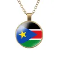 Vintage collana con ciondolo con bandiera del Sud Sudan in lega per uomo stile trendy - Stile Bandiera Nazionale Sud Sudan (样式140)
