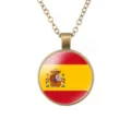 Vintage Spanje Vlag Hanger Ketting Legering Ronde Glazen Koepel Sieraden Variant - Spanje Nationale Vlag Stijl (样式141)