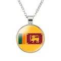 Heren Vintage Sri Lanka Vlag Hanger Ketting Zilveren Legering Choker Sieraden Stijl - Sri Lanka Nationale Vlag Stijl (样式142)