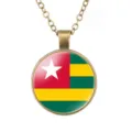 Togo vlag hanger ketting, bronzen legering ketting, retro stijl mode sieraden variant. - Togo Nationale Vlag Stijl (样式150)
