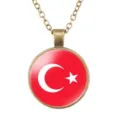 Vintage bronzen legering hanger ketting met de klassieke Turkije vlag ontwerpen. - Turkije Nationale Vlag Stijl (样式153)