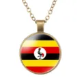 Oeganda vlag glazen koepel hanger ketting vintage brons legering sieraden cadeau - Uganda Nationale Vlag Stijl (样式154)