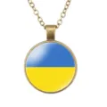 Retro Oekraïne vlag glas koepel hanger ketting voor mannen brons legering ketting - Oekraïne Nationale Vlag Stijl (样式155)