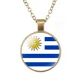 Vintage Uruguay vlag hanger ketting voor heren en dames retro legering ketting item - Uruguay Nationale Vlag Stijl (样式156)
