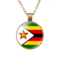 Vintage Zimbabwe vlag hanger ketting brons legering ketting heren sieraden cadeau stijl - Zimbabwe Vlag Stijl (样式163)