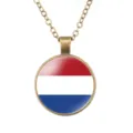 Retro Nederland vlag hanger ketting voor heren, stijlvolle sieraden van legering - Nederlandse Vlag Stijl (样式164)