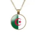 Vintage Algerije vlag hanger ketting bronskleurige legering retro stijl sieraden cadeautje - Algerije Nationale Vlag Stijl (样式3)