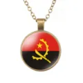 Vintage Angola vlag hanger ketting retro brons legering ketting mode sieraden accessoire - Angola Nationale Vlag Stijl (样式5)