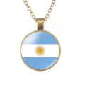 Vintage Argentinië vlag glazen koepel hanger ketting met antieke bronslegering ketting. - Argentinië Nationale Vlag Stijl (样式7)