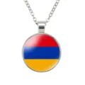 Armenië vlag glazen koepel hanger ketting vintage stijl legering mode sieraden. - Armenië Nationale Vlag Stijl (样式8)