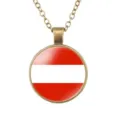 Vintage legering glazen koepel hangende ketting met nationale vlag ontwerp voor heren sieraden. - Oostenrijk Nationale Vlag Stijl (样式9)