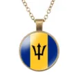 Vintage Barbados Vlag Ronde Hanger Halsketting Retro Legering Heren Sieraden Mooi - Barbados Nationale Vlag Stijl (样式14)