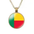Retro Benin Vlag Hanger Ketting Heren Vintage Gelege Ketting Sieraden Cadeau - Benin Nationale Vlag Stijl (样式18)