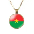 Burkina Faso vlag hangketting retro brons legering ronde ketting mode sieraden item nu - Burkina Faso Vlag Stijl (样式26)