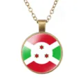 Vintage bronslegering hanger ketting met Burundi nationale vlag ontwerp voor dagelijks gebruik. - Burundi Vlag Stijl (样式27)