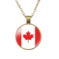 Retro Canada Vlag Ronde Hanger Halsketting Vintage Legering Ketting Sieraden - Canada Vlag Stijl (样式29)