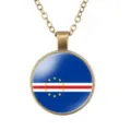 Vintage Kaapverdië Vlag Hanger Ketting Brons Kleur Legering Sieraden Cadeau Voor Dames - Kaapverdië Vlag Stijl (样式30)
