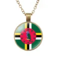 Vintage Dominica vlag hanger ketting brons legering heren sieraden dagelijks cadeau new - Dominicaanse Republiek Nationale Vlag Stijl (样式43)