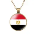 Vintage Egypte vlag glazen koepel hangketting retro bronzen legering ketting sieraden. - Egypte Nationale Vlag Stijl (样式45)