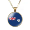 Vintage bronzen legering ronde glazen hanger ketting met nationaal vlag ontwerp voor heren. - Vlagelement Stijl (样式51)