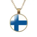 Vintage Finland Vlag Hanger Ketting Bronzen Legering Heren Mode Sieraden Accessoire - Finland Nationale Vlag Stijl (样式52)