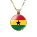 Vintage Ghana vlag hanger ketting, bronzen legering ketting, trendy stijl sieraden accessoire. - Ghana Nationale Vlag Stijl (样式58)