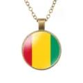 Vintage Guinee Vlag Hanger Ketting Brons Legering Ronde Bedel Sieraden Stijl Variant - Guinee Vlag Stijl (样式62)
