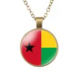 Guinee-Bissau vlag hanger ketting, vintage bronzen legering ketting voor dagelijkse mode. - Guinee-Bissau Vlag Stijl (样式63)