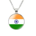 Heren onafhankelijkheidsdag ketting Indiase vlag glas hanger legering sieraden gift - India Vlag Stijl (样式69)