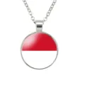 Rood witte vlag hanger ketting legering sleutelbeen ketting stijlvol vintage sieraden - Rood en Wit Geometrisch Patroon Stijl (样式70)